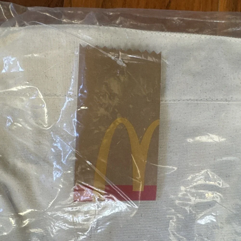 NWT McDonald's French Fries Large 15” High Tote Bag W Pocket Inside Canvas
